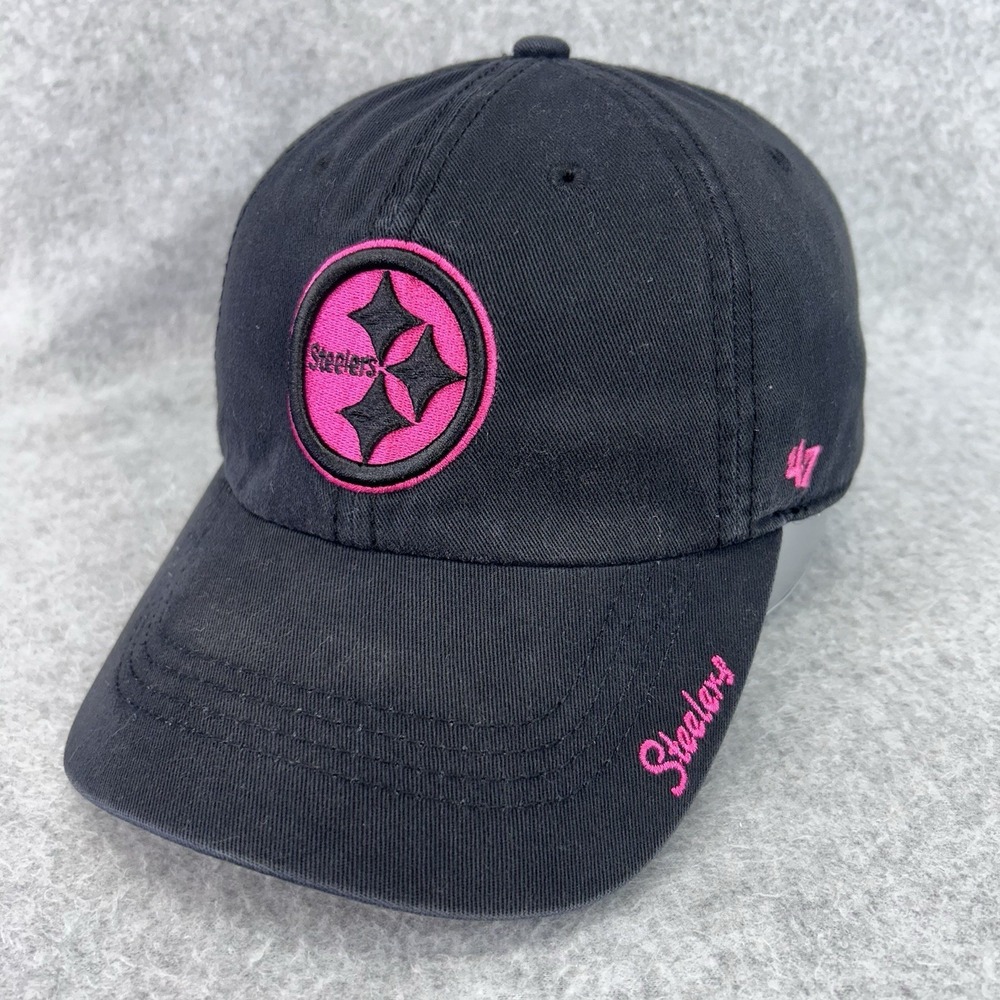 Pittsburgh Steelers Womens Hat Pink Black 47 Brand Dad Cap Strapback